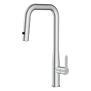 Смеситель для кухни Cersanit Oliva хром с высоким изливом с вытяжной лейкой однорычажный (69011)