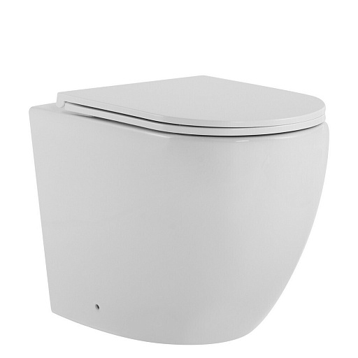 Унитаз напольный приставной Abber Bequem с горизонтальным выпуском с сиденьем дюропласт микролифт (AC1111T)