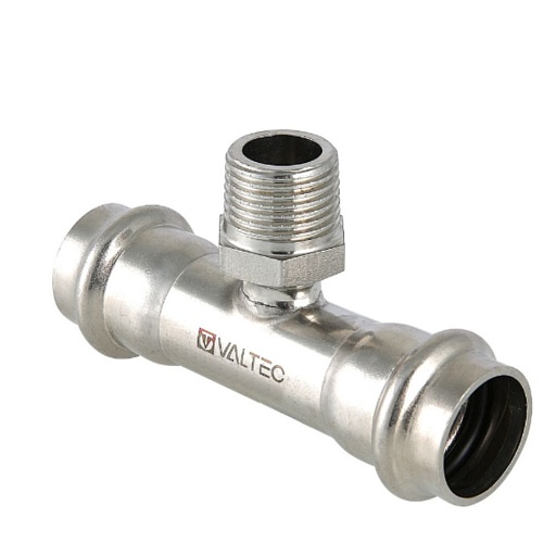 Тройник Valtec (VTi.933.I.180418) 18 мм х 1/2 НР(ш) х 18 мм нержавеющая сталь Тройник Valtec (VTi.933.I.180418) 18 мм х 1/2 НР(ш) х 18 мм нержавеющая сталь