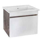 Тумба под раковину Runo Модена 75 70 см подвесная белая/железный камень (00-00001426)