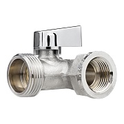 Кран шаровой латунный MPF 1/2 ВР(г) х 3/4 НР(ш) х 1/2 НР(ш) к бытовой технике хром мини трехходовой (ИС.081197)