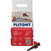 Система выравнивания плитки Plitonit Profi mini 1,4 мм комплект (зажим ворота, клин) (100 шт.)