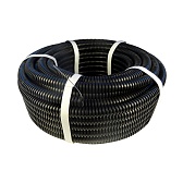 Труба гофрированная ПНД 63 мм Геопласт легкая безгалогенная с зондом черная (15 м) (5208)