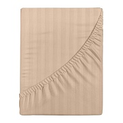 Простыня на резинке 200х200х30 см страйп-сатин бежевая Verossa Stripe