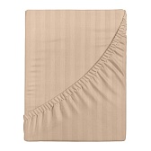 Простыня на резинке 200х200х30 см страйп-сатин бежевая Verossa Stripe Простыня на резинке 200х200х30 см страйп-сатин бежевая Verossa Stripe