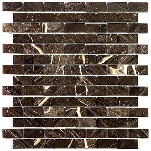 Мозаика Mir Mosaic Natural London коричневая из натурального камня 305х305х7 мм глянцевая