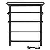 Полотенцесушитель электрический Indigo Hit с полкой 600х525 мм 65 Вт черный муар