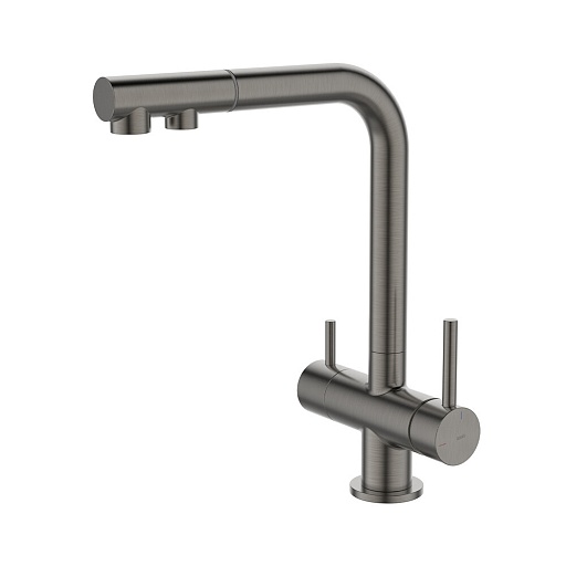 Смеситель для кухни Iddis Umbra графит с высоким изливом с подключением к фильтру однорычажный (UMBGMPFi05)