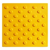 Тактильная плитка ТПУ конус шахматка 300х300х6,5 мм желтая