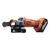 Шлифмашина угловая аккумуляторная AEG BEWS18-125BLPX2 18 В 5Ач Li-Ion d125 мм 2 АКБ и ЗУ (25218525)