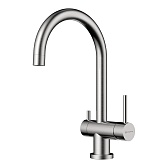 Смеситель для кухни Omoikiri Yamada-BN нержавеющая сталь с высоким изливом с подключением к фильтру однорычажный (4994225)