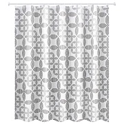 Штора для ванны Master House Геометрия 1800х2000 мм PEVA белая/черная (60527)