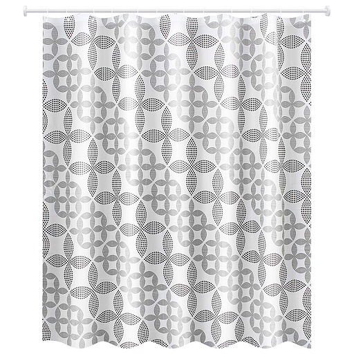 Штора для ванны Master House Геометрия 1800х2000 мм PEVA белая/черная (60527)