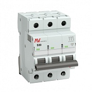 Автоматический выключатель модульный EKF Averes AV-10 3P 20А тип B 10 кА 400 В (mcb10-3-20B-av)