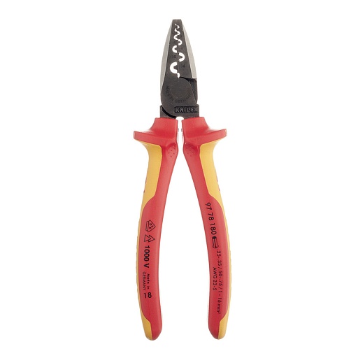 Пресс-клещи Knipex для обжима втулочных наконечников 0,25-16 кв.мм (KN-9778180) Пресс-клещи Knipex для обжима втулочных наконечников 0,25-16 кв.мм (KN-9778180)