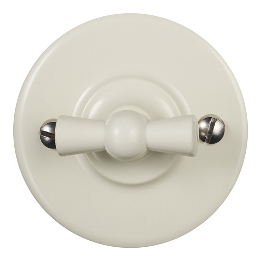 Выключатель Bironi Лизетта двухклавишный накладной слоновая кость ретро (B1-202-211)