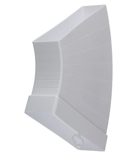 Колено горизонтальное разноугловое пластиковое для плоских воздуховодов 60х204 мм разноугловое