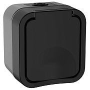 Розетка Tors TS120 накладная графит с крышкой (TS-R16-16-55-K53) Розетка Tors TS120 накладная графит с крышкой (TS-R16-16-55-K53)