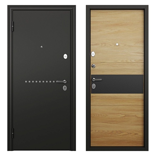 Дверь входная Torex Крафт Форест левая черный шелк - дуб янтарь 950х2050 мм
