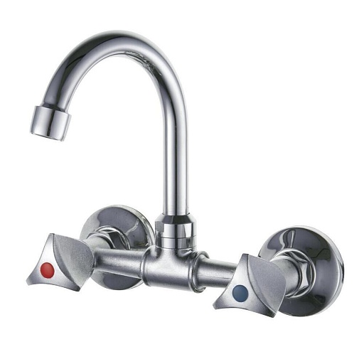 Смеситель для кухни РМС хром с поворотным изливом двухвентильный (SL119-362) Смеситель для кухни РМС хром с поворотным изливом двухвентильный (SL119-362)