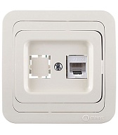 Розетка компьютерная Makel Mimoza встраиваемая бежевая RJ45 (25035) Розетка компьютерная Makel Mimoza встраиваемая бежевая RJ45 (25035)