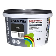Эмаль универсальная акриловая Радуга Colors черная полуматовая 1,9 л