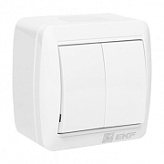 Выключатель EKF Владивосток двухклавишный накладной белый (EQR16-023-30-54)