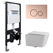 Комплект инсталляции Abber с унитазом Rechteck с кнопкой розовое золото и сиденьем микролифт (AC1201-AC0105-AC0121RG) Комплект инсталляции Abber с унитазом Rechteck с кнопкой розовое золото и сиденьем микролифт (AC1201-AC0105-AC0121RG)