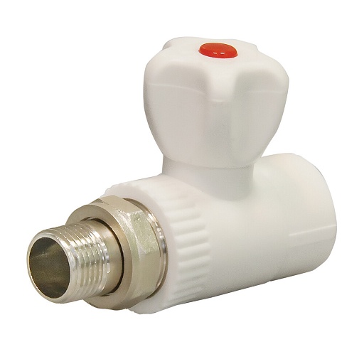 Кран шаровой полипропиленовый СТМ 25 мм х 1/2 НР(ш) для радиатора прямой (CPRS2512)