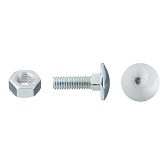 Болт мебельный оцинкованный 6х20 мм DIN 603 полусферическая головка с гайкой (10 шт.)