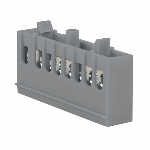 Шина нулевая в изолированном корпусе на DIN-рейку EKF PROxima 6х9 мм 8 отверстий серая (20 шт.) (sn0-63-8-is)