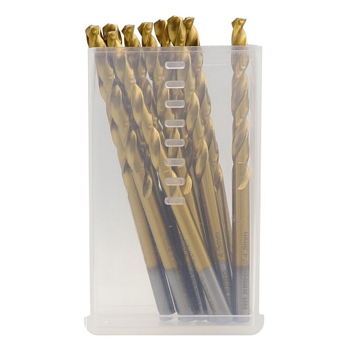 Набор сверл по металлу спиральное Hilberg Cobalt 5% Top 4,5х80 мм кобальтовое (10 шт.) (CO045-10)
