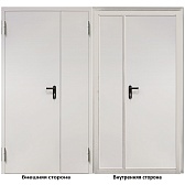 Дверь противопожарная двухстворчатая Промет ДП-2-EIS-60 глухая левая серый RAL 7035 1250х2050 мм