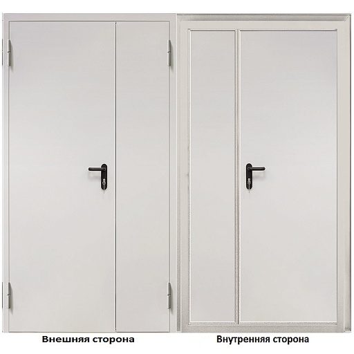 Дверь противопожарная двухстворчатая Промет ДП-2-EIS-60 глухая левая серый RAL 7035 1250х2050 мм Дверь противопожарная двухстворчатая Промет ДП-2-EIS-60 глухая левая серый RAL 7035 1250х2050 мм