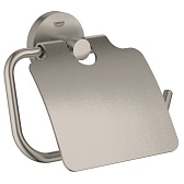 Держатель для туалетной бумаги GROHE Essentials 40367DC1 с крышкой сталь хром матовый Держатель для туалетной бумаги GROHE Essentials 40367DC1 с крышкой сталь хром матовый