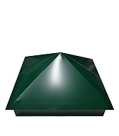Колпак на столб 400х400 мм зеленый RAL 6005 Колпак на столб 400х400 мм зеленый RAL 6005