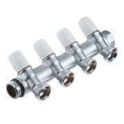 Коллектор Tiemme 3/4 ВР(г) х 4 выхода 3/4 НР(ш) ЕК х 3/4 НР(ш) регулируемый (1860015/1877K50050504)