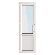 Металлопластиковая дверь VEKA 2050х800 мм алюминиевый порог белая левая стеклопакет