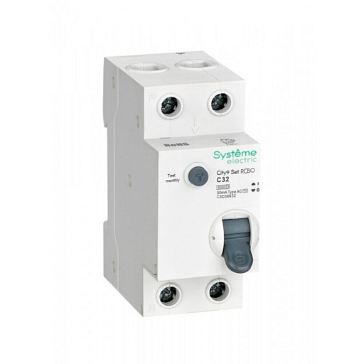 Автомат дифференциальный Systeme Electric City9 Set 32А 1P+N тип AC 30 мА 6 кА (C9D36632)