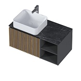 Тумба под раковину со столешницей Маркастрой Carril 90 см подвесная антрацит (Ц0000045755)