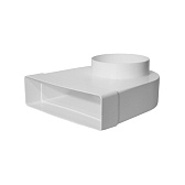 Колено горизонтальное пластиковое для плоско-круглых воздуховодов 60х204 мм 90° с круглыми d125 мм Колено горизонтальное пластиковое для плоско-круглых воздуховодов 60х204 мм 90° с круглыми d125 мм