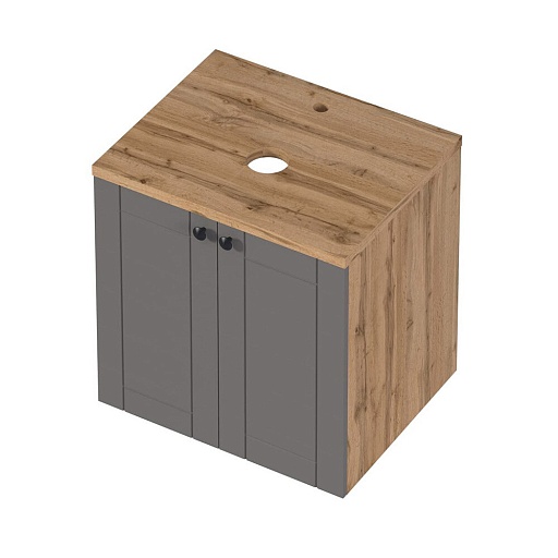 Тумба под раковину со столешницей 1Marka Organic 60 см подвесная монолит дарк (Ц0000031350)