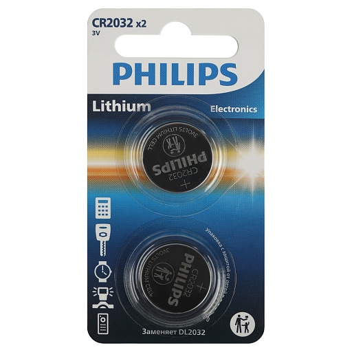 Батарейка Philips Lithium (Б0062716) таблетка CR2032 3 В (2 шт.)