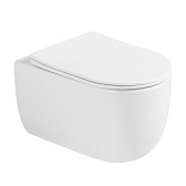 Унитаз подвесной Abber Bequem безободковый белый матовый с сиденьем дюропласт микролифт смыв торнадо (AC1104TMW) Унитаз подвесной Abber Bequem безободковый белый матовый с сиденьем дюропласт микролифт смыв торнадо (AC1104TMW)