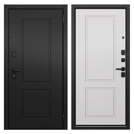 Дверь входная Buldoors Дрейк правая черный матовый - белый софт 960х2050 мм
