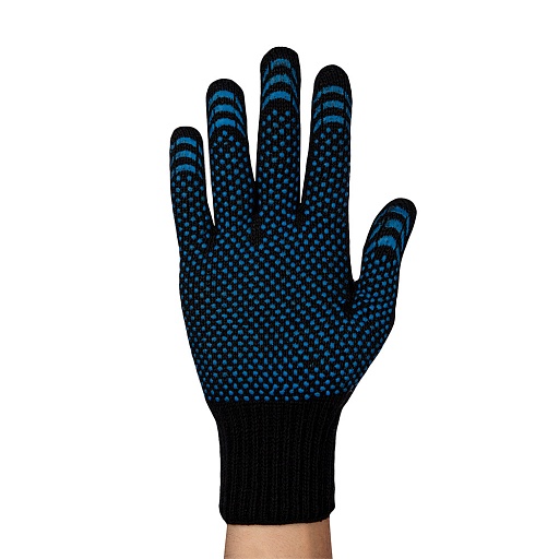 Перчатки шерстяные с ПВХ покрытием утепленные ЛЭВ черные 10 (L)