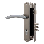 Замок врезной Fuaro LOCKSET.9013 SN/CP для входной двери под цилиндр матовый никель 5 ключей