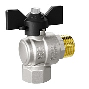 Кран шаровой латунный LD Pride 1 ВР(г) х 1 НР(ш) бабочка угловой (LD 47.212.25)