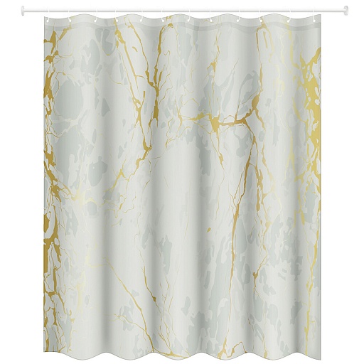 Штора для ванны Master House Марбл 1800х2000 мм полиэстер серая/золото (75423)