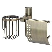 Держатель для туалетной бумаги WasserKraft Exter с крышкой металл/пластик бронза (K-5259)